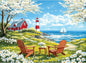 500 Pieces Puzzles for Adults, Relaxing Coastal Lighthouse Jigsaw Puzzles, Premium Seaside Scenic Landscape Wall Art for Home Decor, Challenging Gift for Women & Men 20.5x15 in