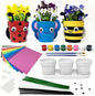 Pinwheel Crafts Flower Pot Painting Kit – DIY Flower Pots to Paint for Kids with 8 Paints, 2 Brushes, 3 Pots & 6 Googly Eyes, Gardening Kit for Kids Ages 8-12+, Kid Planting Crafts Set Birthday Gift