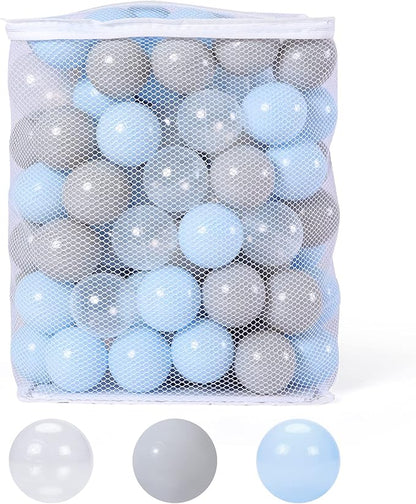 Ball Pit Balls Pack of 100 200 500 - Star and Round Set BPA Free Phthalate Free Non-Toxic Crush Proof Play Balls Soft Plastic Balls for Toddlers Baby Kids Birthday Pool Tent Party