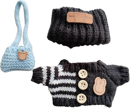 15cm & 17cm Doll Clothes Outfits Set - Premium Dress Up Bundle with Exquisite Accessories | Soft Fabric Fashion Doll Costume for 15-17cm Dolls (Black)
