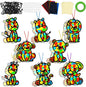 32 Sets Woodland Animal Suncatchers Craft Kit DIY Window Stained Glass Effect Forest Jungle Animals Paper Craft Home School Classroom Decoration Kid Birthday Gift Creative Art Project Activity Game