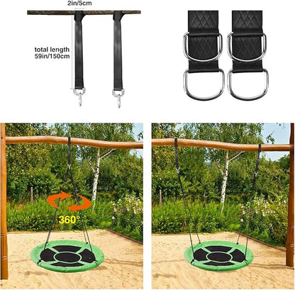 RedSwing 43" Flying Saucer Swing for Kids Outdoor, Large Round Tire Swings for Trees and Swingset, Strong Heavy Duty for Outside Playground, 500LBS Weight Capacity, Green