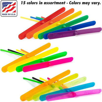 The Original Aero Props - Flying Helicopter Prop Hand Spinner - Plastic Spin Copter Dragonfly Whirlybird STEM Toy - Made in The USA - Fun for All Ages - Multi Color - 10 Pack