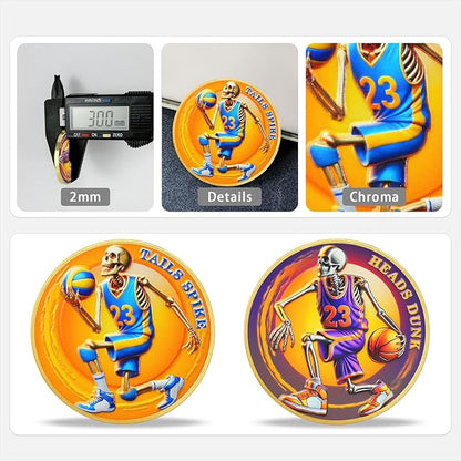 AtSKnSK Memento Mori Coin Momento Mori Coin Skull Coin Stoic Gifts Memento Mori Calendar Living Memento Mori Amor Fati Coin (Skeleton Decision)