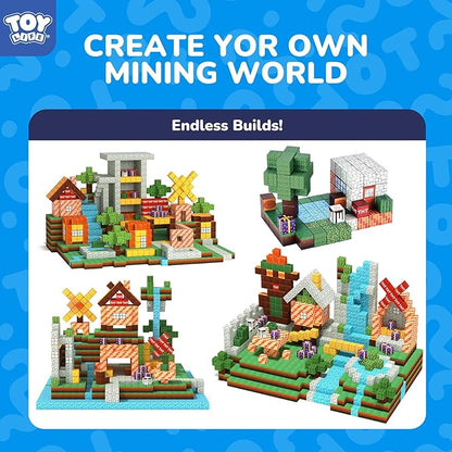 Magnetic Blocks, 108 Pcs Build Mine World Magnet Building Blocks Set for Kids Age 3+ Year Old Boys Girls, Magnetic Construction Building Toy for Toddler