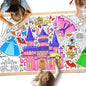 Gatherfun Princess Party Giant Coloring Poster - 31.5 x 72 Inches - Versatile Classroom Wall Decor & Birthday Activity - Princess Poster or Table Cover for School Parties & Special Events