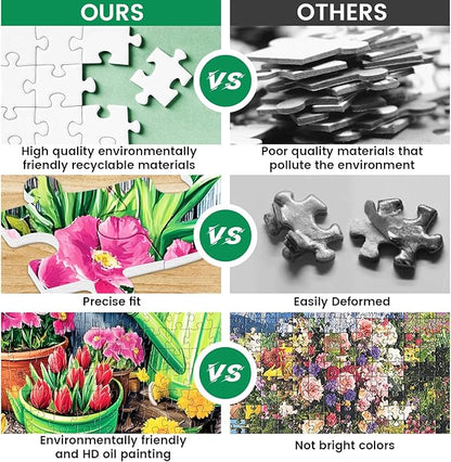 300 Piece Puzzle for Adults,Jigsaw Puzzles 300 Pieces Flower Garden Puzzle for Adult Kids Elderly Plant Jigsaw Puzzles for Adults 300 Pieces Premium Cardboard Puzzles Birthday Party Gift