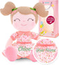 Gloveleya Personalized Doll with Your Name - Cute Pink Cherry Color Custom Soft Plush Doll for Girls Plush Doll Customized Gifts - Muñecas de Trapo Personalizadas para Niñas