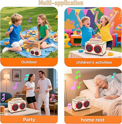 Build Your Own Bluetooth Speaker Kit - DIY STEM Gift for Teens 12-16, Wooden Speaker with LED Lights, Educational Electronics Kit for Boys Girls Age 8+