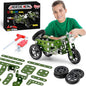 Creative Sets Building Toys Motor Tricycle Set-139 Pieces DIY Building Stem Projects Toys for Kids Boys Ages 8-12,Metal Building Toys Set Gifts for Model Military Motorcycle Fans