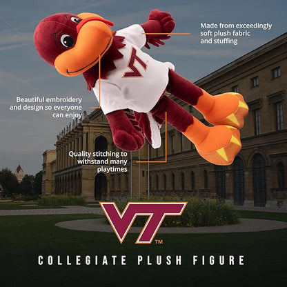 Playtime by Eimmie 14" Virginia Tech University Plush Doll – Soft Rag Doll Mascot for College Football Fans, Sports-Themed Plush Figure for Kids, Toddlers & Collectors, Surface Washable