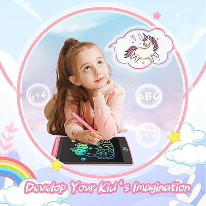 2 Pack LCD Writing Tablet for Kids, 10.5 inch Colourful Doodle Board Erasable Drawing Tablet for Kids, Educational Learning Travel Toys Birthday Christmas Gifts for 3 4 5 6 7 Girls Boys(Pink+Blue)