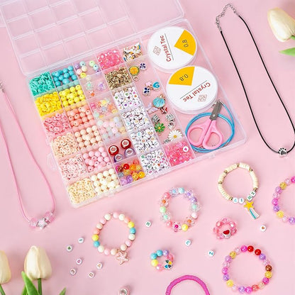 Accevo Unicorn Gifts for Girls, Bracelet Making Kit, 1370PCS Charm Jewelry Making Kit, Gifts for Teenage Girls Toys Age 5 6 7 8 9 10, DIY Arts and Crafts for Kids, Girl Birthday Christmas Presents