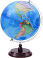 World Globe for Children and Adults, 13 inch Educational Spinning Earth Map with Stand, Self-Assembled Interactive World Globes for Kids Learning, Classroom, Students Desk, Room and Office Decor