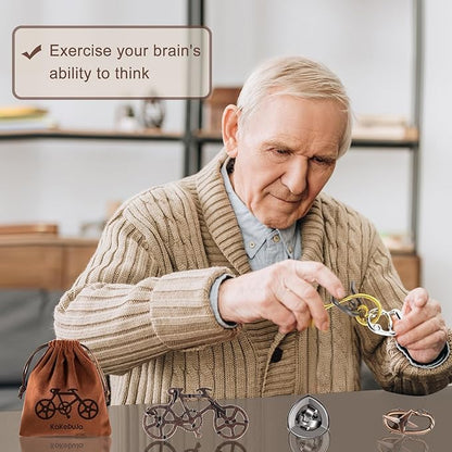 9 PCS Metal Brain Teaser Puzzles Logic Metal Puzzle for Adult Toy Lock Puzzles Gift for AdultsTeenagers (9 PCS Edition B)