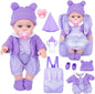 ZNTWEI 12 Inch Backpack Baby Doll Playset with Washable Dolls and Accessories Includes Backpack, Bottles, Nipple, Blankets, Hats, Clothes, Socks First Baby Dolls for Toddlers 3 Years and Up