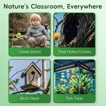 Borescope Camera Toy with Light for Kids - STEM Science Educational Toy for 4 5 6 7 8 9 10 Years Old Boys Girls Birthday Gift, Snake Scope Camera for Outdoor Camping Nature Exploration