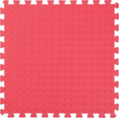 IncStores 1/2 Inch Thick Diamond Soft Foam Flooring Tiles | High-Density Interlocking Foam Tiles for Rugged Style in Your Home Gym, Playroom, and More | Red, 12 Tiles