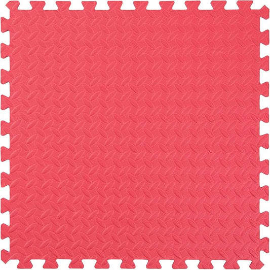 IncStores 1/2 Inch Thick Diamond Soft Foam Flooring Tiles | High-Density Interlocking Foam Tiles for Rugged Style in Your Home Gym, Playroom, and More | Red, 49 Tiles