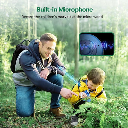 HP20 IPS Microscope for Kids: [3-in-1] [Easy and Fun] 2" Portable Handheld Microscope Miniscope, Pocket Mini Scope Educational Science Kit, Christmas Birthday Gifts for Kids, 32GB, Blue