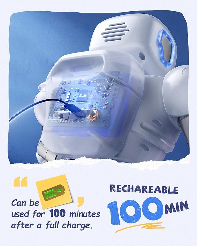 Ruko 1088 Smart Robots for Kids, Large Programmable Interactive RC Robot with Voice Control, APP Control, Present for 4 5 6 7 8 9 Years Old Kids Boys and Girls