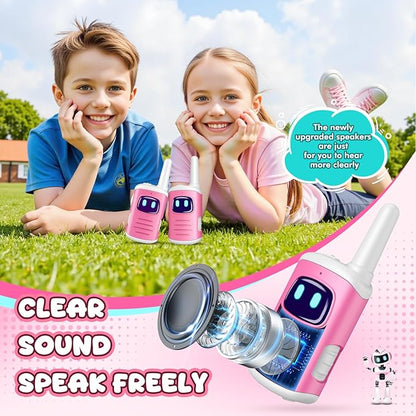 Kids Walkie Talkies Gifts for Girls: Toys Walkie Talkies for Kids 2 Pack Xmas Birthday Gifts for 3 4 5-7 Year Old Girls Grandkids Toys Age 4-5 6-8 Years Old Stocking Stuffers Pink
