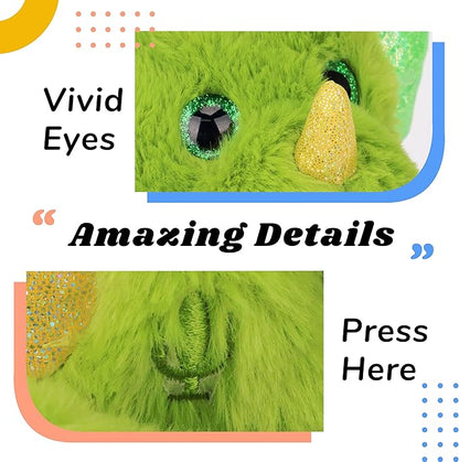 Hopearl Talking Dinosaur Repeats What You Say Nodding Electric Interactive Animated Toy Speaking Plush Buddy Gift for Toddlers, Green, 8''