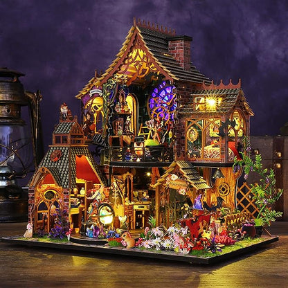 DIY Miniature Wooden Dollhouse Kit, DIY Miniature House Kit for Adults and Teens, DIY Mini Dollhouse Kit (Magic Spirit)