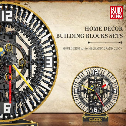 Mould King Cyberpunk Grand Clock Building Blocks Set, 3675+ Pcs Real-Time Clock Model Kit with Mechanical Gears, App Control Electric Building Model Kit, Creative Gift Toys for Adults Teens