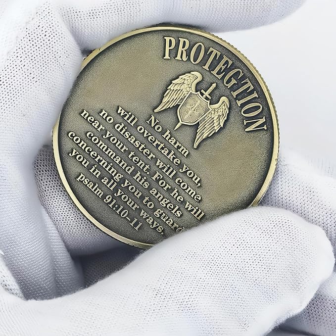 The Archangel Michael Challenge Coin Religious Coin Christian Collectible Psalm 91:10-11 (Pack of 3)