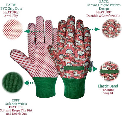 Kids Gardening and Garden Gloves for Toddler,Children's Yard Work Glove,Gift,Cute Pattern,Age3-8