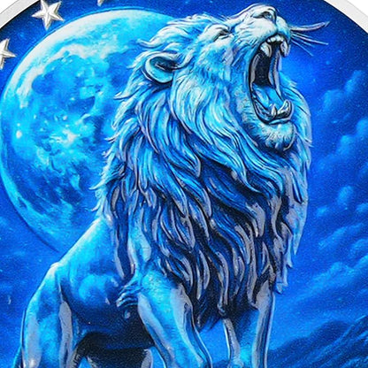 Strength in Sobriety Lion Recovery Challenge Coin Inspirational Sobriety Token for AA, NA, and Recovery Gifts Animal Series Sobriety Coin (Midnight Blue Lion)