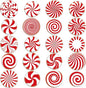 20 PCS Christmas Peppermint Candy Thick Gel Cling Xmas Candy Cane Window Decorations Candy Cane Window Clings Decals for Kids Toddlers Home Airplane Festive Season Holiday Party Home Classroom Nursery