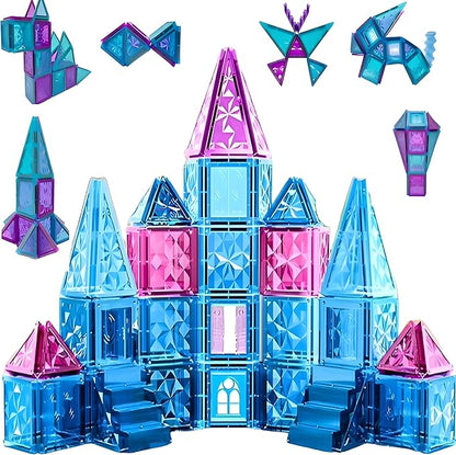 Magnetic Tiles 3D Diamond 102pcs Set | STEM Building Blocks for Kids | Montessori-Inspired Educational Toys | Magnet Building Set for Toddler Learning & Creativity | Gifts for Boys & Girls Ages 3+