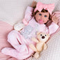 Aori Reborn Baby Dolls 22 Inch Realistic Girl - Lifelike Weighted Newborn Toddler with Feeding Bottle & Magnetic Pacifier, Handapplied Wig Hair, Soft Body, Gift for Kids 3+,Collectors