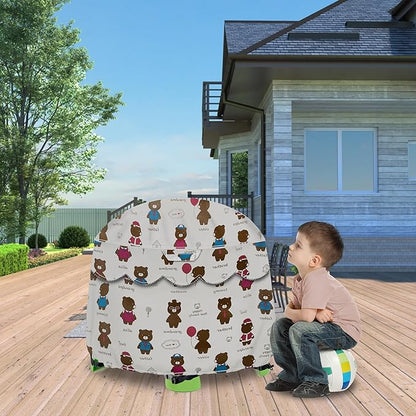 Kids Water Table Cover Fit Little Tikes Fish 'n Splash Water Table, Waterproof Dust Proof Outdoor Toys -Cover only,34"Dx20"H (Bear)