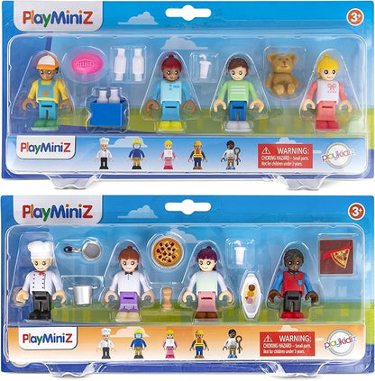 8 Toy Figures & Playsets, 2 Inch Play Peoples Set, Early Development Family Figurines for Kids, Pretend Play Toys for Children 3+ (23Pcs)