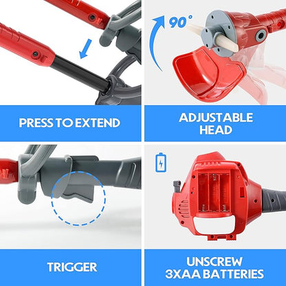 Toy Choi's Toy Trimmer - Power Construction Play Tool Kids Trimmer,Outside Pretend Play Garden Toy with Light Sound,Educational Gift Kid Toddler Tool Set for Boy Girl Age 3, 4, 5,6,7+