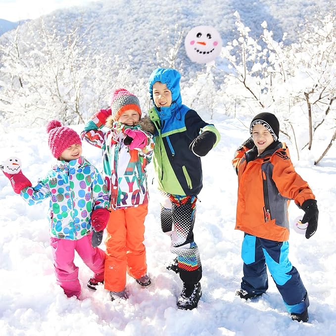 Aneco 12 Pack Snow Toy Ball Set Plush Snowmen Balls Snow Fight Ball with 1 Bag Realistic for Adult Kid Winter Game