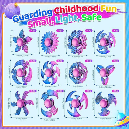 12 Pack Fidget Spinner, Halloween Fidget Spinners Bulk Sensory Fidget Toys for Kids and Adults - Halloween Party Favor Stress Relief Toy and Anxiety Reducer, Goodie Bag Fillers Classroom Prizes