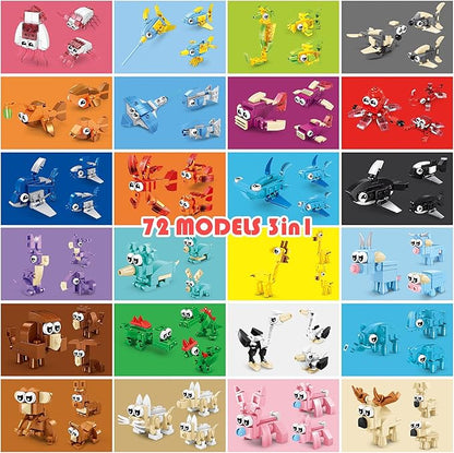 24 Pack Party Favors for Kids, 72 Animal Mini Block Sets， Classroom Goodie Bags, Carnival Prizes, Easter, Birthday Favors for Boys Girls Ages 6-12