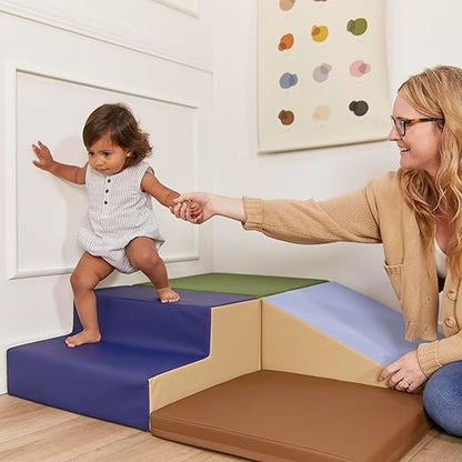 ECR4Kids SoftZone Little Me Corner Climber, Toddler Playset, Earthtone