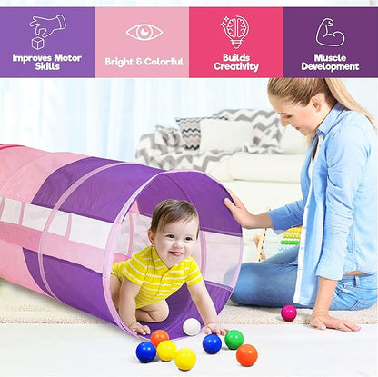 Hide N Side 6ft Crawl Through Play Tunnel Toy, Pop up Tunnel for Kids Toddlers Dogs Babies Infants & Children Gift Indoor & Outdoor Action Toy Tunnel