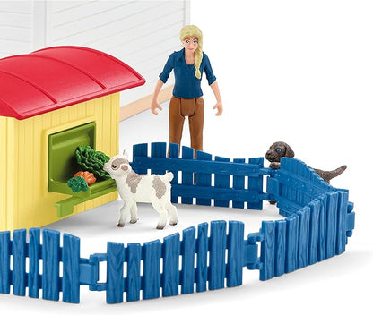 Schleich Farm World - 54PC Baby Animal Hotel Playset with Cute Pets, Caretaker and Movable Accessories - Realistic Animal Figurine Play Set - Fun Educational Toys for Kids and Toddlers Ages 3+| 42607