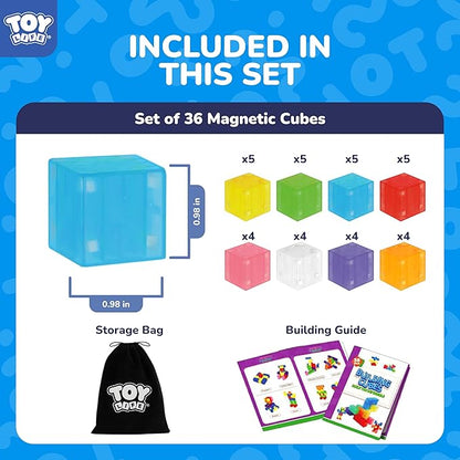 TOY Life 36PCS Magnetic Blocks for Kids Ages 4-8, Magnetic Building Blocks for Toddlers 3-5, Magnet Toys for Toddler, Kids Building Blocks, Toddler Building Toys