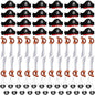 Legigo 72 Pcs Pirate Party Set- Include 24 Pirate Hats, 24 Eye Patches, 24 Inflatable Swords Pirate Accessory for Caribbean Fancy Dress Cosplay Themed Party Stage Prop