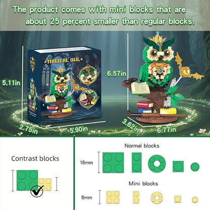 Magic Harry Owl Building Sets for Adults, 1122PCS Mini Bricks NO Compatible with Lego Owl, Collectible Home Decor and Office Art Potter Fun Bird, Animals Model Toys for Kids Boys Girls 14+