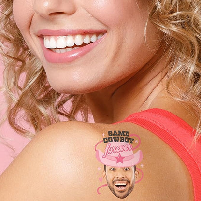 Big Dot of Happiness Custom Photo Last Rodeo - Pink Cowgirl Bachelorette Party Favors - Fun Face Temporary Tattoos - Set of 12