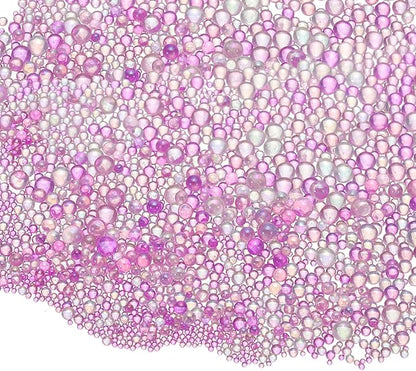 Iridescent Glass Tiny Bubble Beads, 0.4-3mm 10g No Hole Micro Mini Round Purple Water Droplets Beads - Applications: for Resin Filler, Nail Art, Dollhouse Bath Tub