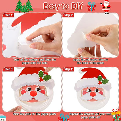 Funnymoom 24 Pcs Arts and Crafts for Kids, Halloween Plate Craft Kits Christmas Arts Craft Animal DIY Plate Kit for Halloween Xmas Holiday Party Girl Boy Preschool Classroom DIY Project(Vivid)